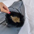 thumbnail image 2 of Bolsa para teléfono Bolso de hombro peludo Bolso cruzado borroso Bolso bandolera suave para mujer Negro, 2 of 8