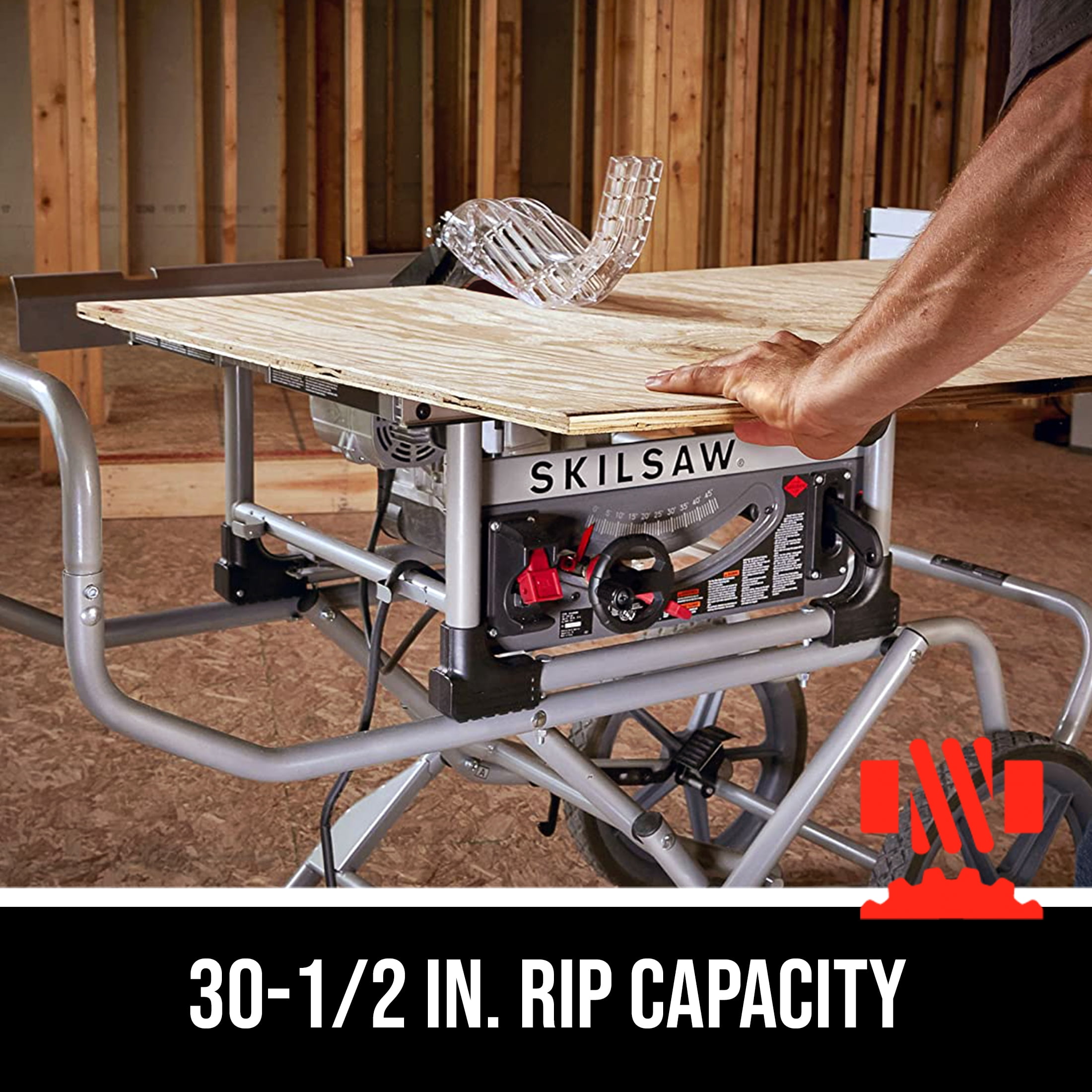 SKIL SPT99-11 10 Inch Heavy Duty Worm Drive Table Saw with Stand and Rack and Pinion System