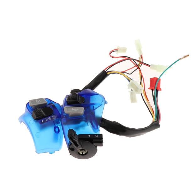 2 interruptores de manillar de motocicleta de 22 mm, botón de encendido/apagado de de 12 V CC para Mio LC135 , Azul shamjiam Interruptores de manillar
