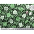thumbnail image 3 of Soimoi Green Cotton Duck Fabric Geometrical Star Geometric Decor Fabric Printed Yard 42 Inch Wide, 3 of 3
