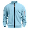 thumbnail image 4 of Mens Tactical Jacket Zip Up Warm Sherpa Fleece Lined Winter Coats Stand Collar Windproof Casual Jacket With Pockets, 4 of 4
