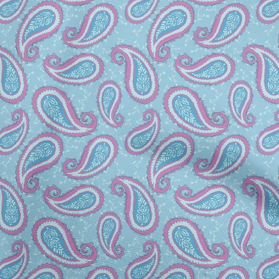 oneOone Velvet Light Blue Fabric Asian Traditional Floral Dress Material Fabric Print Fabric By The Yard 58 Inch Wide