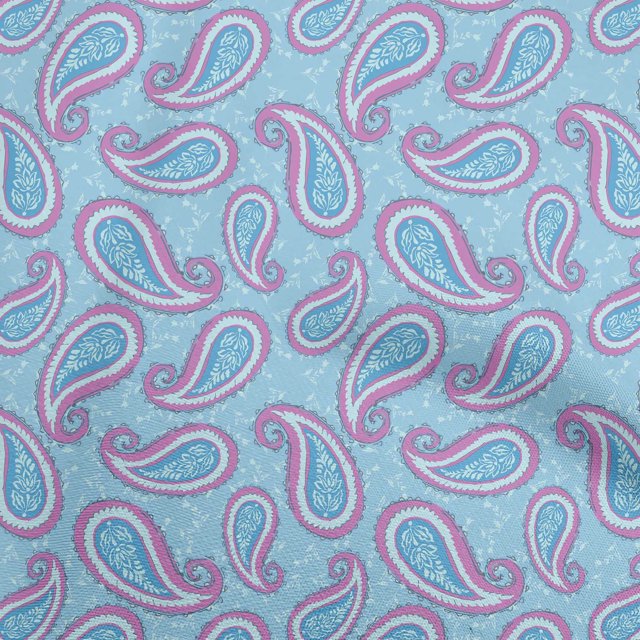 oneOone Georgette Viscose Light Blue Fabric Asian Traditional Floral Sewing Craft Projects Fabric Prints By Yard 42 Inch Wide