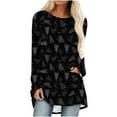 thumbnail image 4 of 50% off Clear!Womens' Fashion Printed Long Sleeve Shirt Casual Round Neck Pullover Loose Blouse Ethnic Style Retro Printed Shirts Tops Gift for Women on Sale, 4 of 6