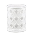 thumbnail image 2 of UTC50079 Ceramic Round Hurricane Lantern with Cutout Quatrefoil Design SM Gloss Finish White, 2 of 2