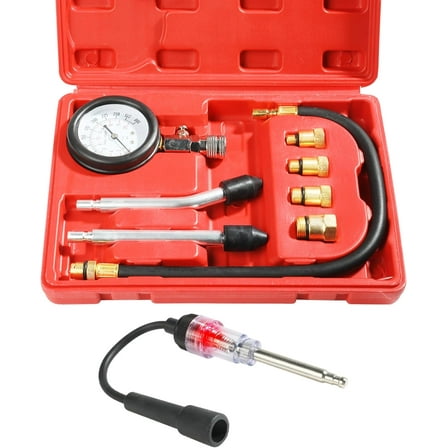Automotive Compression Tester Kit,Engine Compression Tester Kit,Car Accessories,Spark Plug Tester and Coil Tester Petrol 0-20 Bar & 0-300 psi,Suitable for Any Engine with Spark Plug