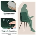 thumbnail image 5 of Homy Casa Dining Chairs Set of 2, Velvet Dining Chairs with Backrest for Kitchen, Dining Room, Bedroom, Living Room, Green, 5 of 10