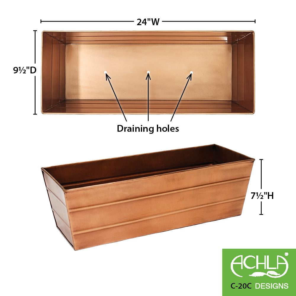 Achla C-20C Copper Plated Window Box - Med
