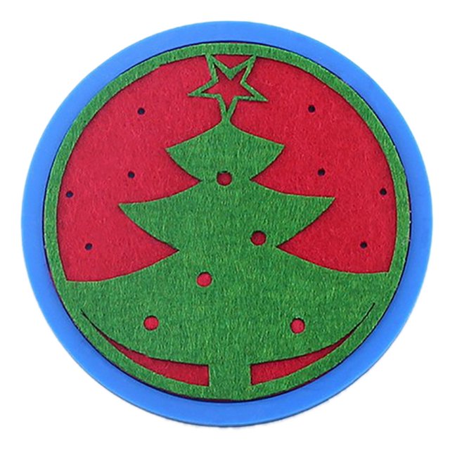 Christmas Absorbent Coaster Xmas Tree Snowflake Coaster Silicone Drink Coaster