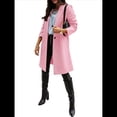 thumbnail image 2 of Abrigo de Guisante para Mujer, con Solapa y un Solo Botón, Cortavientos, Holgado, Informal, de Longitud Media, para Otoño e Invierno. Rosa XXL, 2 of 7