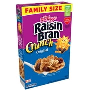 Kellogg's Raisin Bran Crunch Breakfast Cereal, Original, Family Size, 24.8 Oz
