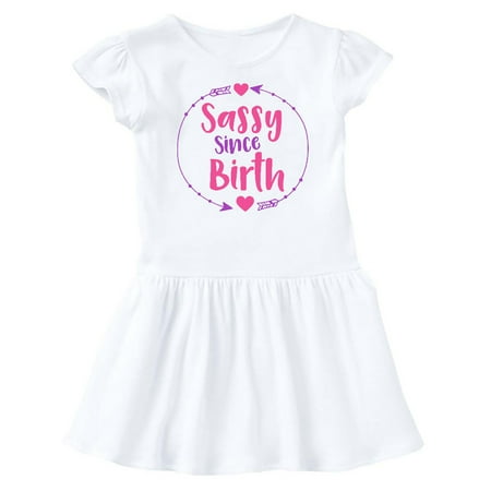 

Inktastic Sassy Since Birth Arrows Hearts - Pink Purple Gift Baby Girl Dress