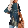 thumbnail image 2 of Vampire Diaries Women's Shirt V-Neck Breathable Short-Sleeve T-Shirt Casual Fashion Tee Soft & Trendy Blouse S, 2 of 8