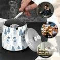 thumbnail image 4 of Yayeee Ashtray with Lid for Cigarette Smokeless Stainless Steel Home Ash Holder, White Snowman, 4 of 7
