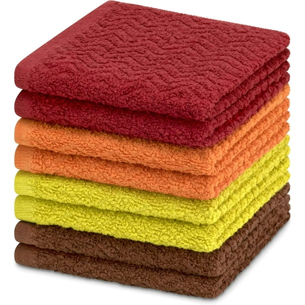 DecorRack Kitchen Dish Towels, 100 Cotton, 12 x 12 inch Dish Cloths