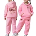 thumbnail image 2 of Tiweut Outfits for Girls 2 Piece Winter Lined Long Sleeve Hoodie and Joggers Comfy Clothes,12-13 Y, 2 of 7