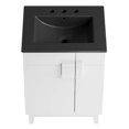thumbnail image 4 of Sink Vanity Cabinet, White Black, Melamine Wood , Hotel Bedroom Bathroom, Modern Contemporary HB36112, 4 of 11