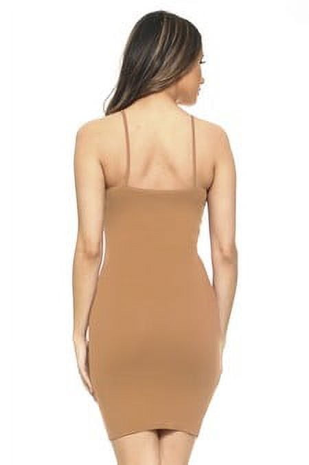 K-Cliffs Women's One Size Solid Seamless Long Strapless Cami Top or Dress Camel, 95% Polyester, 5% Spandex