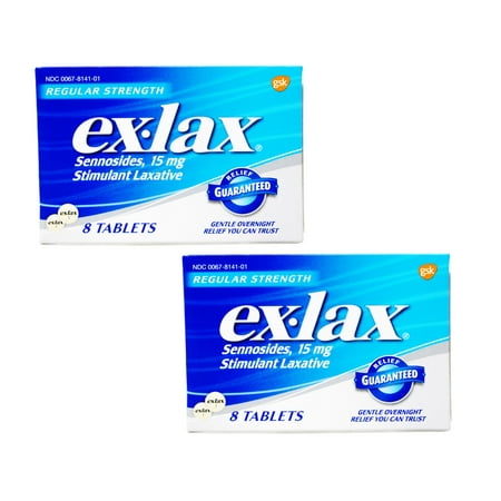 Ex-Lax Pills Regular Strength 8 Each (Pack of 2)