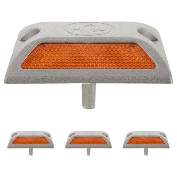 MRLESS 4pcs Reflective Road Markers for Driveway Safety, Aluminum Reflective , Pavement Nighttime Warning Reflectors, Road Safety
