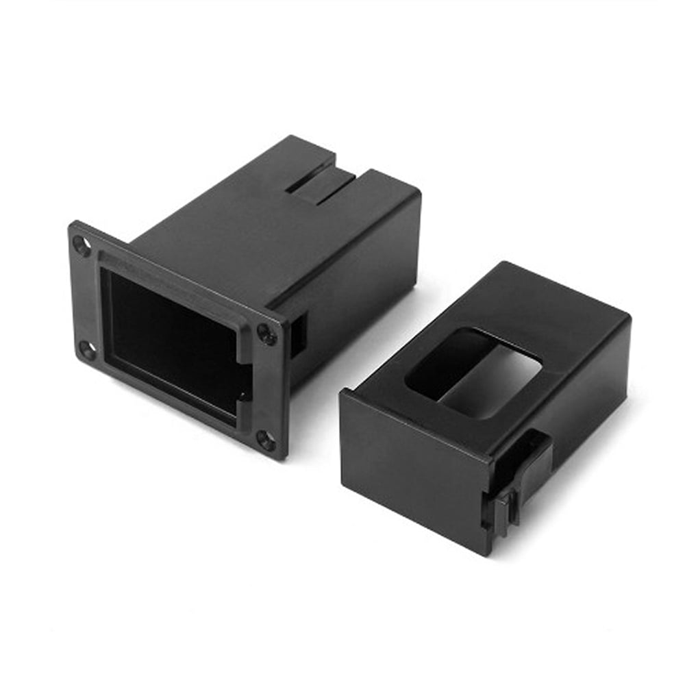 2PCS Black Plastic Square Battery Holder Case Box with Positive and Negative for Electric Guitar
