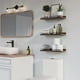 thumbnail image 5 of Estantería de pared para baño, cocina, salón | Suspensión flotante de pared con tabiques | Diseño modular de madera, 40x14,3cm, Marrón/Negro/Blanco | Organizador versátil, fuerte capacidad de carga, 5 of 6
