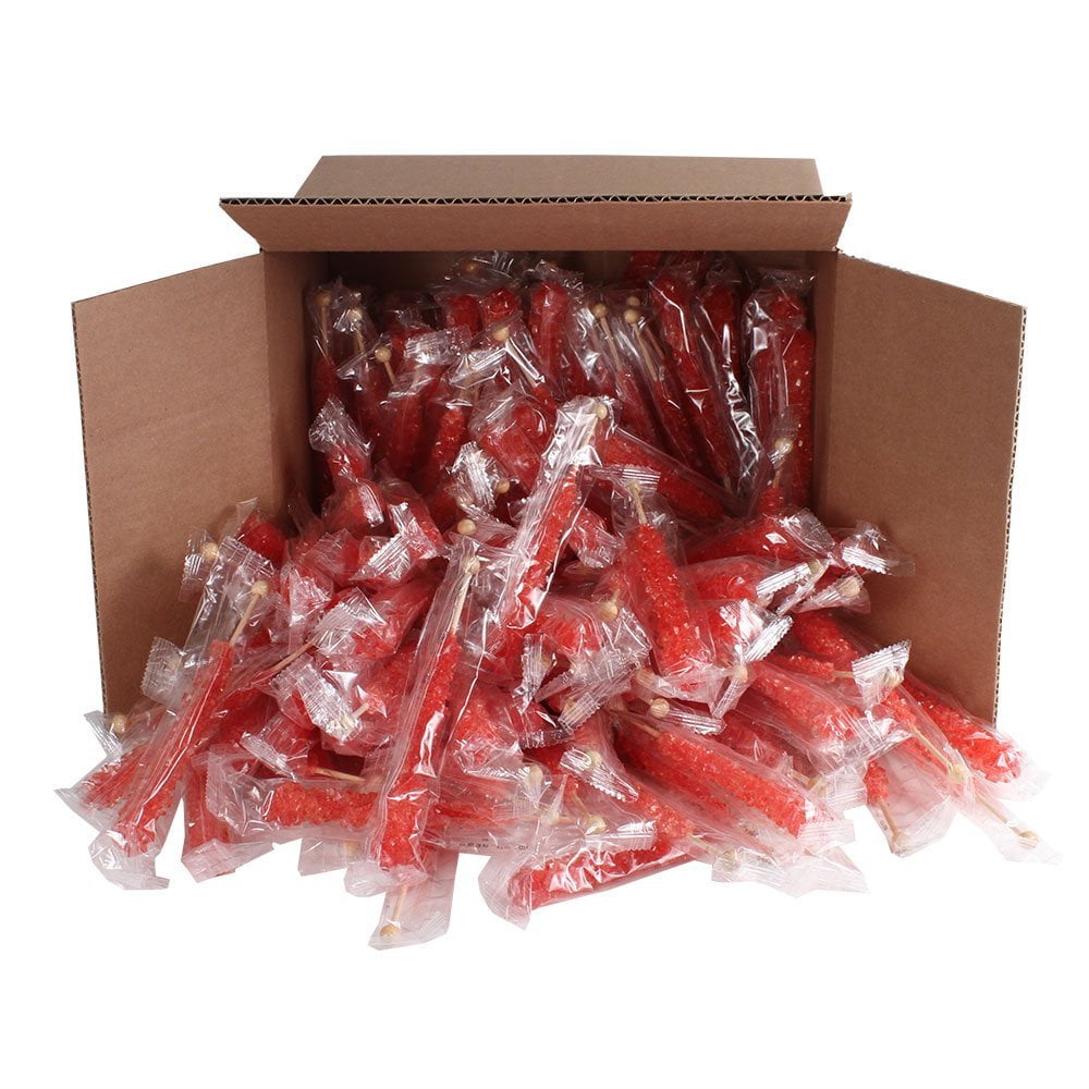 Extra Large Rock Candy Sticks 144 Strawberry Lollipop Red Rock Candy