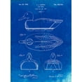 thumbnail image 2 of Borders, Cole 19x24 White Modern Wood Framed Museum Art Print Titled - PP1001-Faded Blueprint Propelled Duck Decoy Patent Poster, 2 of 4