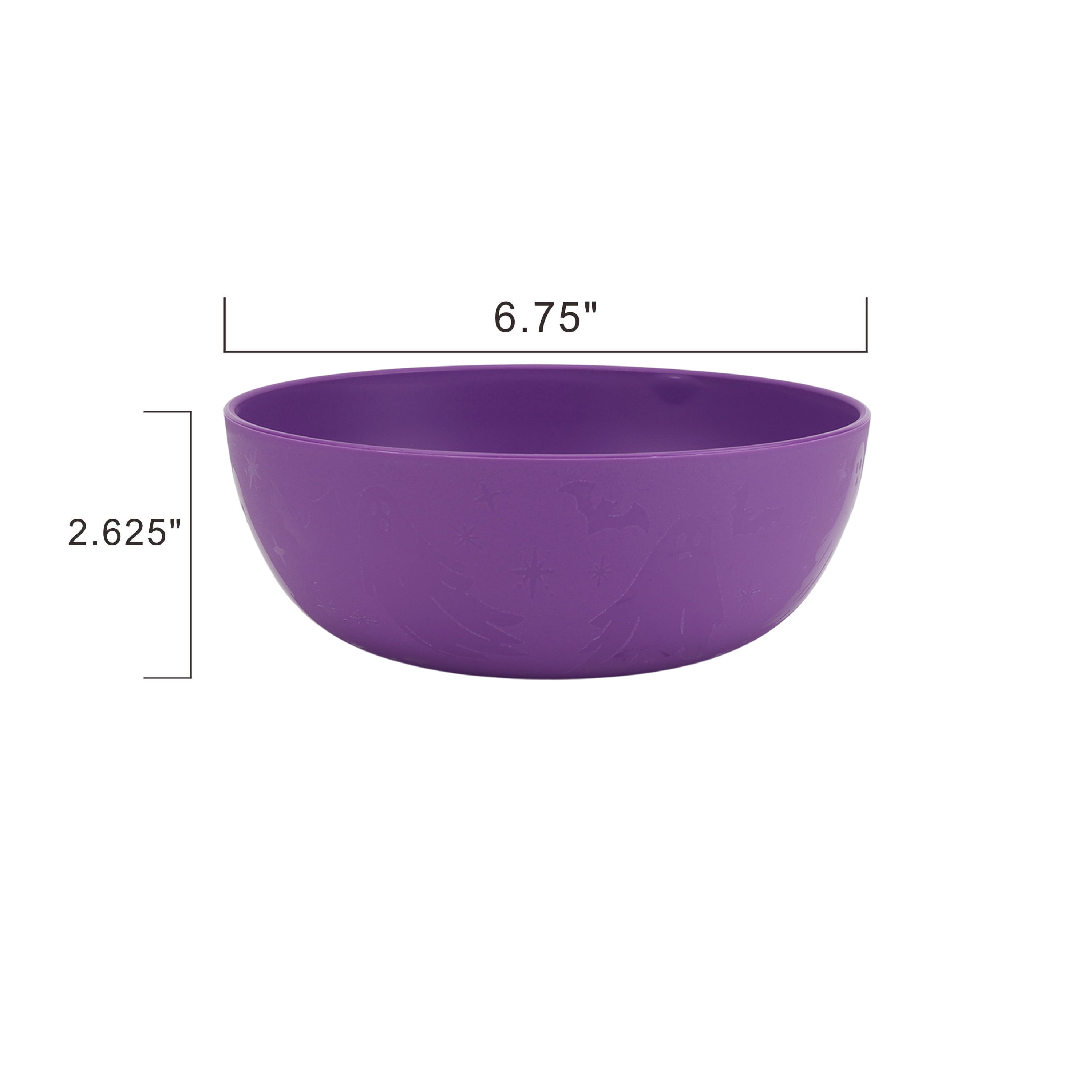 Mainstays 38 Ounce Round Plastic Etched Ghost Bowl, Purple