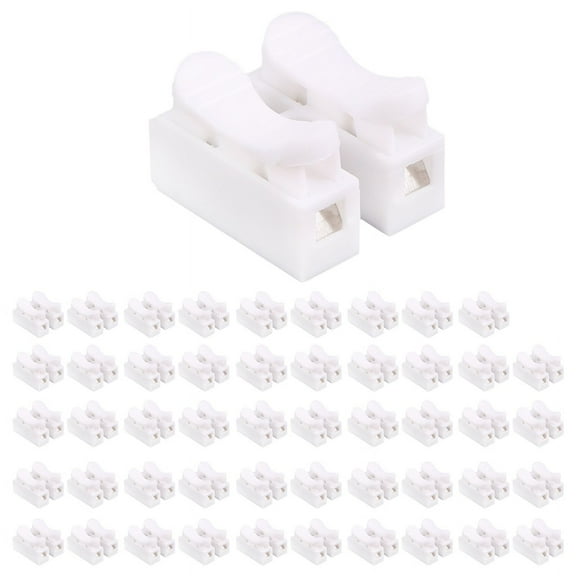50PCS CH2 Spring Quick Wire Connector Cable Clamp Terminal Block for LED Strip Light
