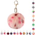 thumbnail image 2 of Pom Pom Keyring Faux Fur Decorative Fuzzy Ball Keychain Bag Charm for Women, 2 of 10