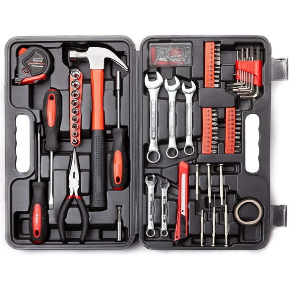 Home Repair Tool Kit, 146 Pieces Basic Home Repair Tool Set, General Mechanic Tool Set, General Household Tool Kit with Plastic Toolbox, Perfect for Homeowner, Office & College Repairs