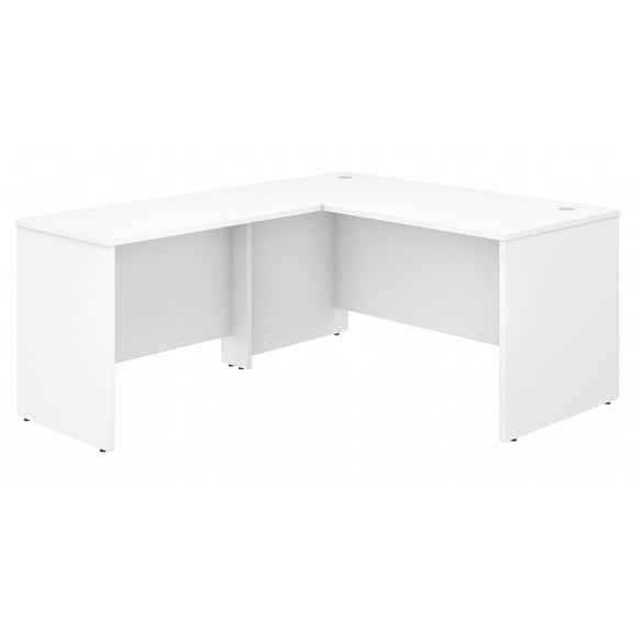 Studio C 60W x 30D L Shaped Desk with 42W Return in White - Engineered Wood