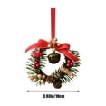 thumbnail image 3 of Christmas Kitchen Cabinet Wreaths Mini Christmas Wreath with Pine Cones, Berries, Bells and Pine Branches Artificial Xmas Hanging wreath for Holiday Window Party Decorations, 3 of 6