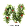 thumbnail image 3 of onlyliua Ofertas Flash Agujas de Pino de Navidad Arreglos de Ambiente Ratán Hojas de Dinero Frutos Rojos Pinos Cipreses Encriptación Decoración Navideña Verde, 3 of 6
