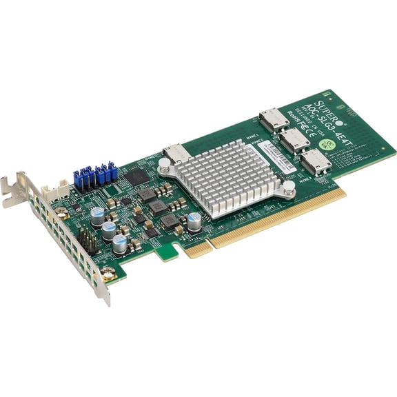 Supermicro AOC-SLG3-4E4T PCIe Add-On Card 12.8GB/s quad-Port Gen-3 NVMe Host Bus