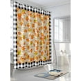 thumbnail image 3 of Fall Shower Curtain Maple Leaves Shower Curtains for Bathroom Thanksgiving Decor, Waterproof Polyester Shower Curtain Set with Hooks, Extra Long 72" x 96" Wood Grain Black White Plaid, 3 of 6