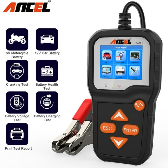 ANCEL BA301 Testeur de Batterie de Voiture 6V 12V Analyseur de Démarrage Rapide Outil de Diagnostic de Batterie 100-2000 CCA