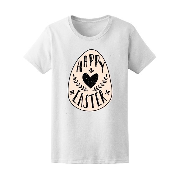 Happy Easter Cute Egg & Heart Tee Women's -Image by Shutterstock