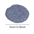 thumbnail image 3 of Reversible Cat Sleeping Pad, Comfortable Round Pet Mat with Soft Resilient Filling, Breathable All-Season Cushion for Cat Bed Basket Crate Kennel, Double-Sided Design Solid & Pattern, 13.8in, Blue, 3 of 3