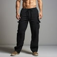 thumbnail image 2 of Cheap Sweatpants Fleece Lined Sweat Pants Men Men Sweatpants with Pockets Black Cargo Pants Red Sweatpants for Men Navy Cargo Pants Men, 2 of 6