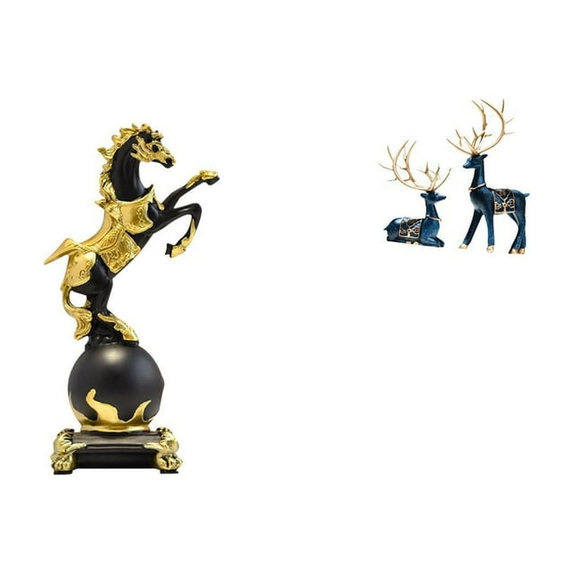 Figura de escritorio,Estante de estatua de caballo para escritorio,oficina,decoración del hogar,Estatua de ciervo alce,Figuras de alce y ciervo,decoración del hogar,estatuas de resina,Estatua