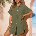 thumbnail image 2 of 2026 New Women Swimsuit Coverup Swimwear Dress Shirt Button Down Beachwear Bathing Suit Cover Up, Beach Vacation Outfits(Army Green,M), 2 of 5
