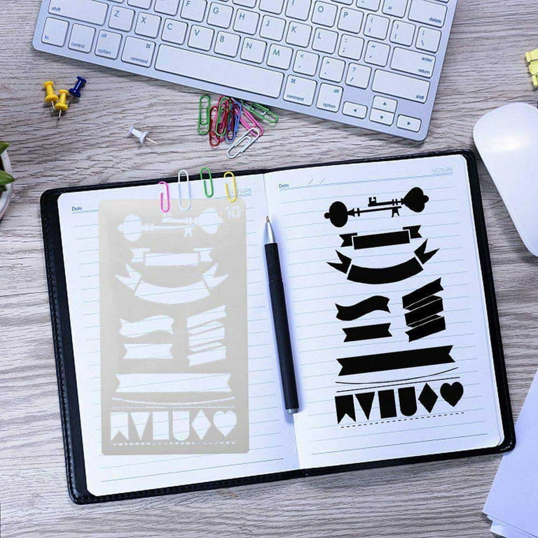 8/12pcs Bullet Journal Stencil Set Plastic Planner DIY Drawing Template  Diary