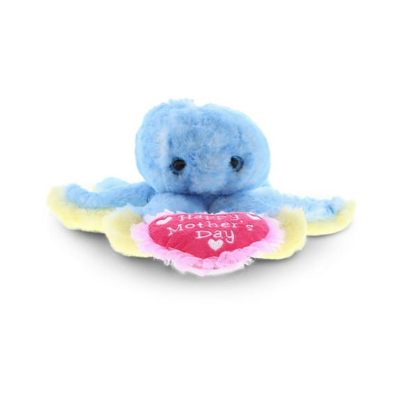 Dollibu Happy Mother's Day Stuffed Animal, Heart Message for best Mommy, Grandma, Wife, Step Mom, Mama - Cute Soft Adorable Sentiment Plush Teddy Bear - Surprise Present Gift Arrangement - Octopus