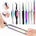 thumbnail image 2 of Pince à Ongles en Acier Inoxydable Pince Croisée Multi-Fonction Pince Courbe Manucure Outils de Cueillette de Strass, 2 of 7