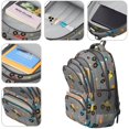 thumbnail image 4 of Monster Cartoon Truck Gray Pattern Cute School Backpack Bag with Padded Back and Adjustable Shoulder Straps 16.9 X 12.6 X 5.9 Inches, 4 of 5