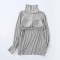 thumbnail image 5 of SXCXLSA Women's Long Sleeve Turtleneck Tank Tops with Built in Bras Slim Fit Padded Undershirt Lightweight Casual Layering T-Shirt Seamless Winter Warm Base Layer No Wire Bra Top, 5 of 6
