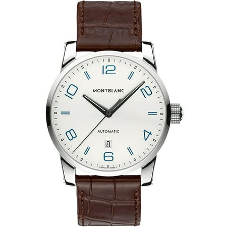- Montblanc Timewalker 110338 42mm Automatic Stainless Steel Case Brown Leather Anti-Reflective Sapphire Men's Watch