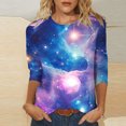 thumbnail image 3 of JTZGDY Womens 3/4 Sleeve Tops Dressy Casual Plus Size Teen Girls Cute Tie Dye Starry Sky Oversized Tunic Blouse Crewneck Basic Graphic T-Shirts Fashion 2025 Outfit Clothes Multicolor#08 L, 3 of 6